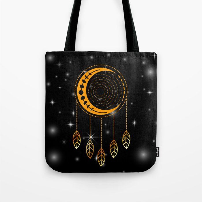 Native American Indigenous dream catcher with feathers and stars	 Tote Bag