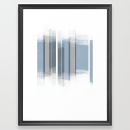 Blue and Grey Retro Style Geometric Abstract - Codex Framed Art Print