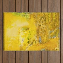 Golden - Abstract Mixed-Media Painting Outdoor Rug