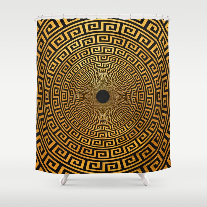 Infinite Greek Circles Shower Curtain