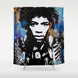 #27 Hendrix Tribute Shower Curtain