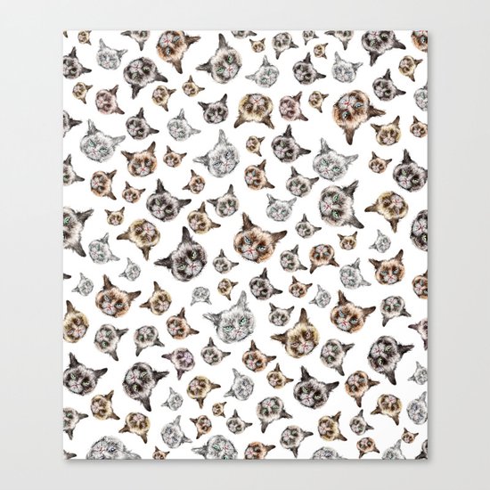 Cat Power on White Canvas Print
