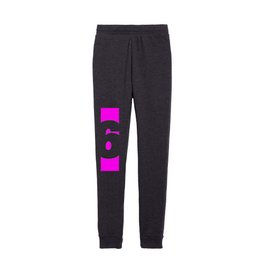 6 (White & Magenta Number) Kids Joggers