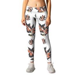 Black and copper kumquats  Leggings