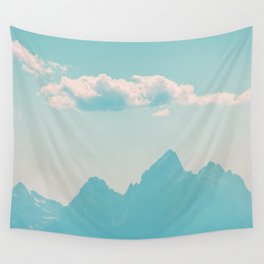 Grand Teton Teal Landscape Wall Tapestry
