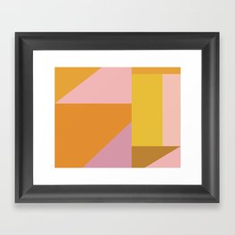 Shapes in Vintage Modern Pink, Orange, Yellow, and Lavender Framed Art Print