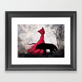 Red Riding Hood and Wolf  Framed Art Print