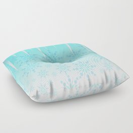 Blue Winter Wonderland Floor Pillow