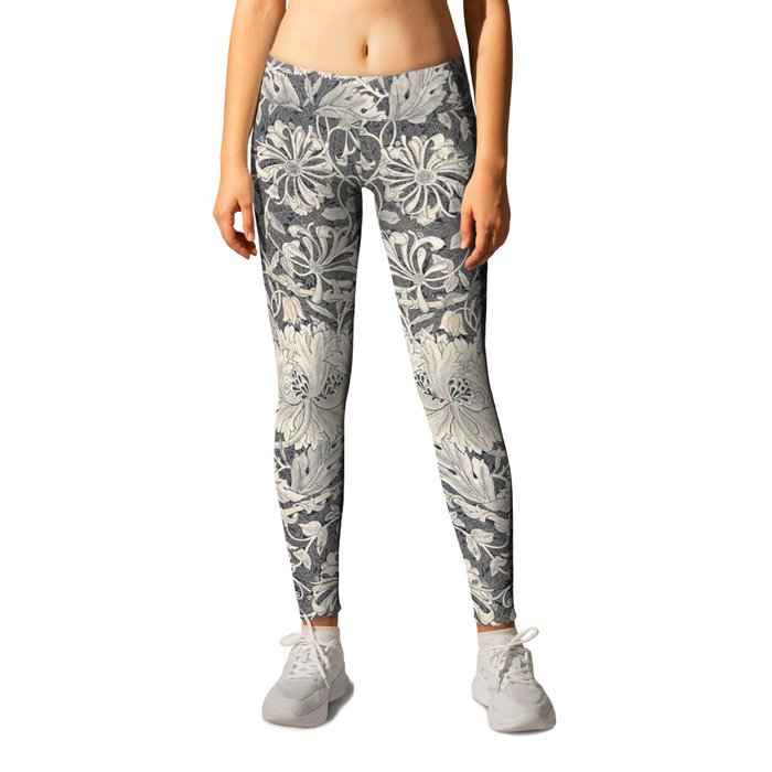 William Morris Honeysuckle & Tulip Black and Ink Leggings