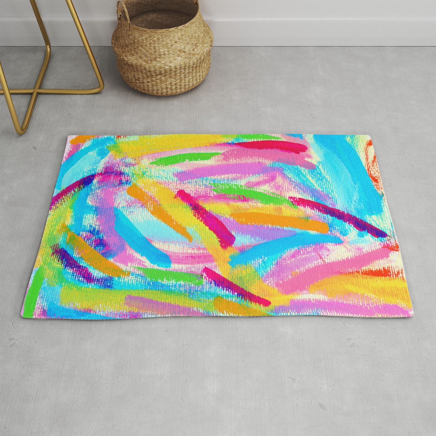 Keep Shining Rainbow Brushstroke Abstract Painting Lines Pattern