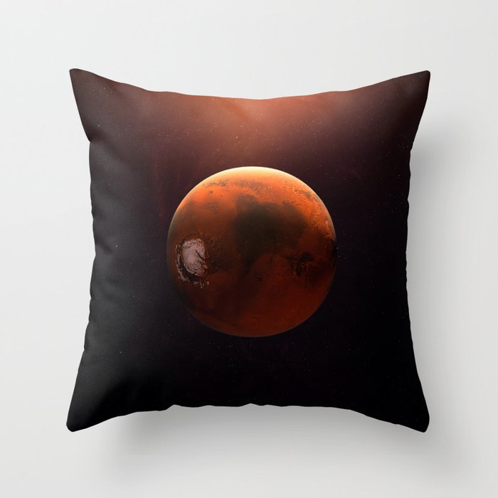 Mars planet. Poster background illustration. Throw Pillow