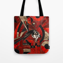 Egyptian Horus Geometric Red Mix Tote Bag