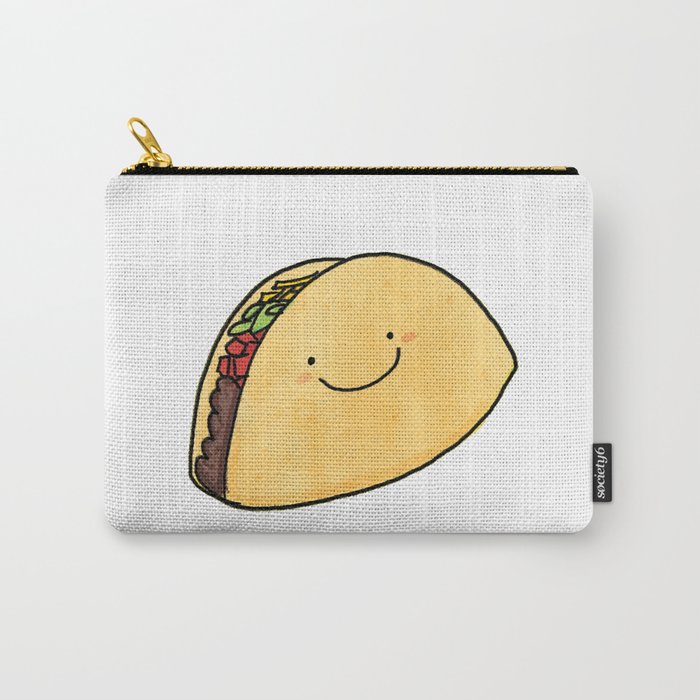Cute Taco White Background Carry-All Pouch