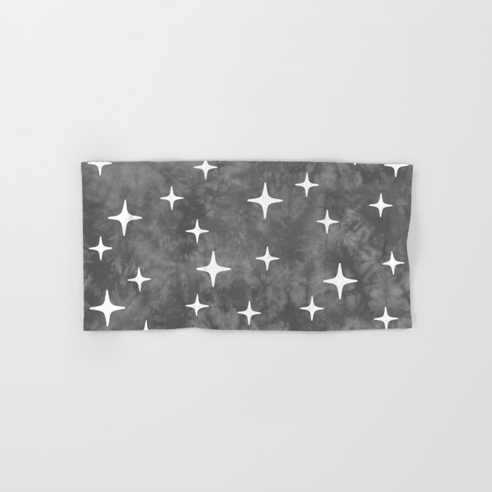 Mid Century Modern Star Pattern 221 Gray Hand & Bath Towel