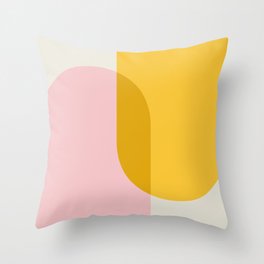 Cheerful Pink + Yellow Arches Throw Pillow