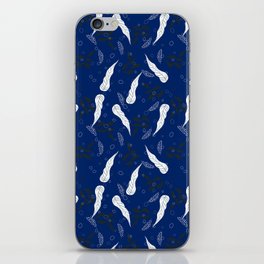 Leaf Pattern On Blue Background iPhone Skin