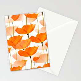 Orange Poppies On A White Background #decor #society6 #buyart Stationery Card