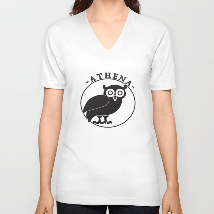 Athena logo V Neck T Shirt