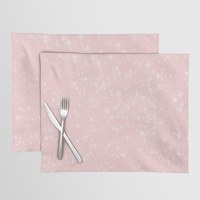 Chic Elegant Blush Pink White Luxury Glitter Placemat