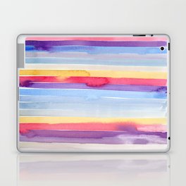 Watercolor Rainbow Stripes Laptop & iPad Skin