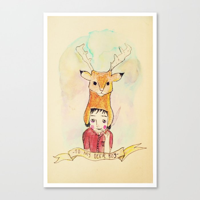 Deer Boy Canvas Print