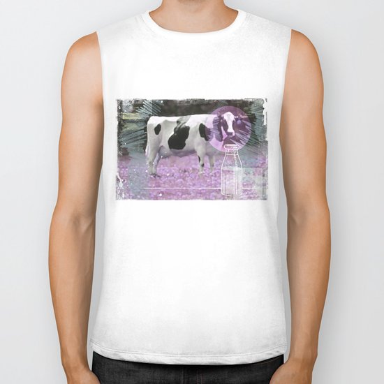 Milk comes from a bottle Biker Tank