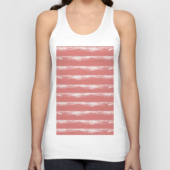 Irregular Stripes Coral Unisex Tank Top