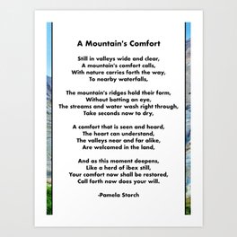 A Mountain's Comfort Poem Art Print