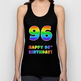 [ Thumbnail: HAPPY 96TH BIRTHDAY - Multicolored Rainbow Spectrum Gradient Tank Top ]
