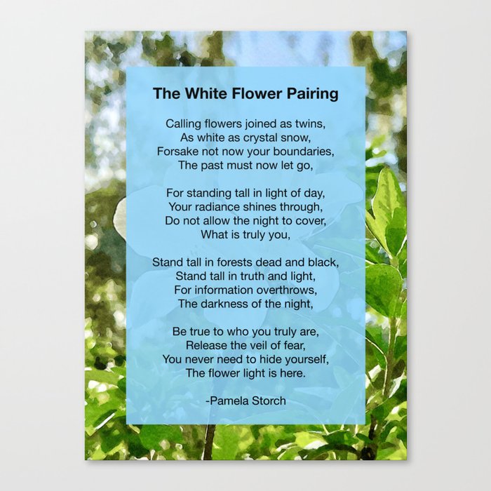 The White Flower Pairing Poem Canvas Print