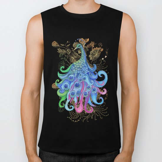 Peaceful Peacock Biker Tank