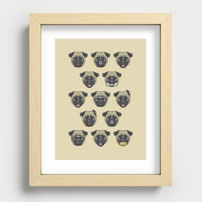 Boris the pug dog Recessed Framed Print