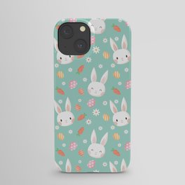 Happy Easter Pattern With Bunny And Carrot iPhone Case