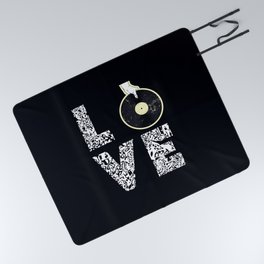 Love Record Player LP EP Vinyl Turntable DJ Lover Picnic Blanket