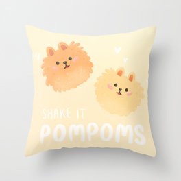 Pomeranian pom poms Throw Pillow