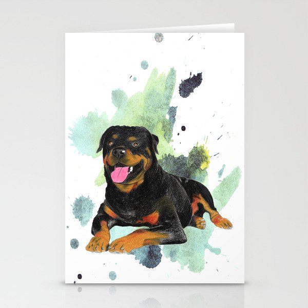 Rottweiler happy Stationery Cards