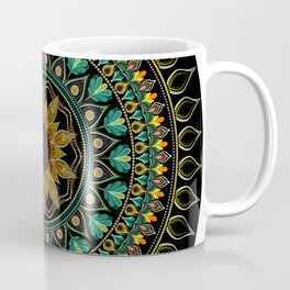 Mandala negra girasol Coffee Mug