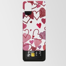 Watercolour Hearts Red Android Card Case