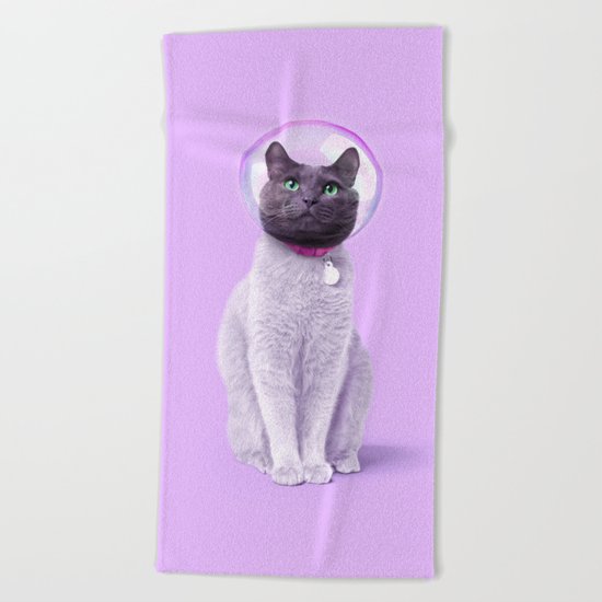 SPACE CAT Beach Towel