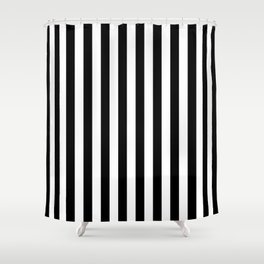 Abstract Black and White Vertical Stripe Lines 12 Shower Curtain