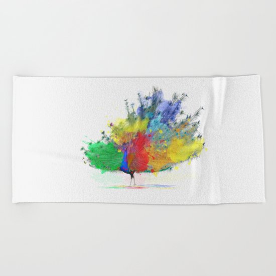 Peacock Colorful Beach Towel