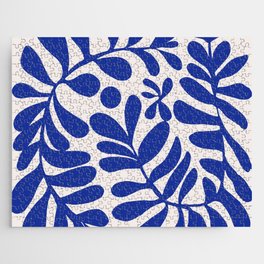 Blue foliage Jigsaw Puzzle | Pattern, Vintage, Boho, Foliage, Graphicdesign, Blue, Bohemian, Digital, Abstract, Pop Art 