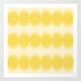 Four Shades of Yellow Circles Art Print