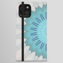 Turquoise Starburst Abstract iPhone Wallet Case