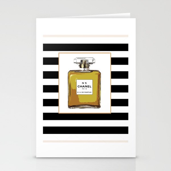 Fashion Art French Decor Fashion IllustrationPrint Perfume,Perfume Print Coco Mademoiselle Fashionis Stationery Cards
