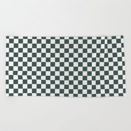 Green & Off White Checkerboard Pattern Inspired By Night Watch PPG1145-7 & Delicate White PPG1001-1 Beach Towel