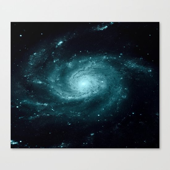 Spiral gALAxy Teal Canvas Print
