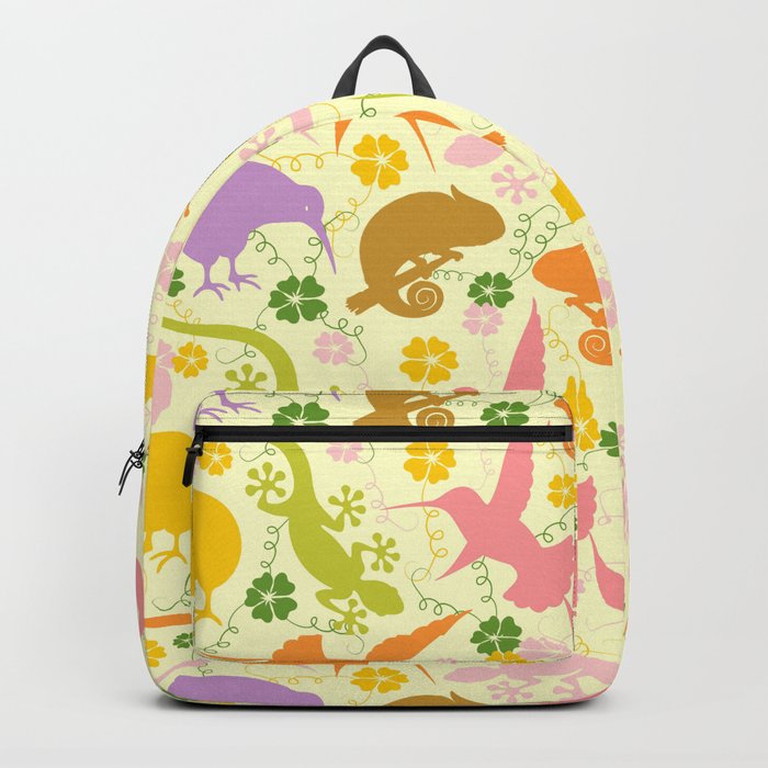 Animals Exotic Pastel Colors Shapes Pattern Backpack