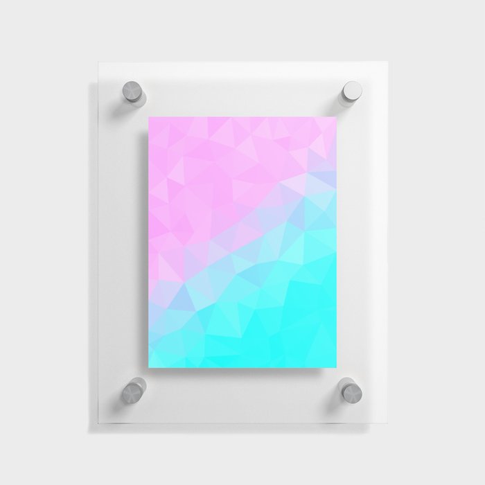 Light Pink to Aqua Blue Pastel Geometric Abstract Pattern  Floating Acrylic Print