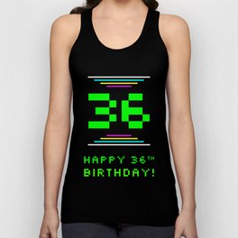 [ Thumbnail: 36th Birthday - Nerdy Geeky Pixelated 8-Bit Computing Graphics Inspired Look Tank Top ]